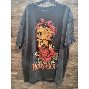 Betty Boop Cartoon Rap Retro Style T Shirt Men's Size 1X Black Graphic Tee 2021